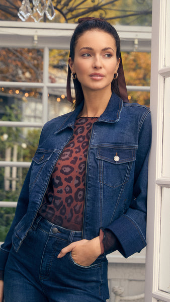 FDJ- CROSSHATCH DENIM ZIP FRONT JACKET - 1193809