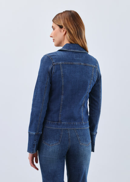 FDJ- CROSSHATCH DENIM ZIP FRONT JACKET - 1193809