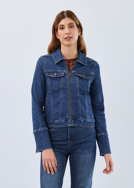 FDJ- CROSSHATCH DENIM ZIP FRONT JACKET - 1193809