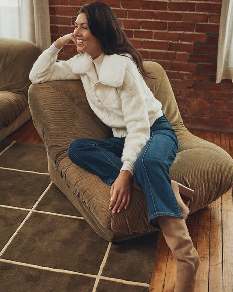 FDJ - DETACHABLE COLLAR SWEATER BOMBER - 1223706