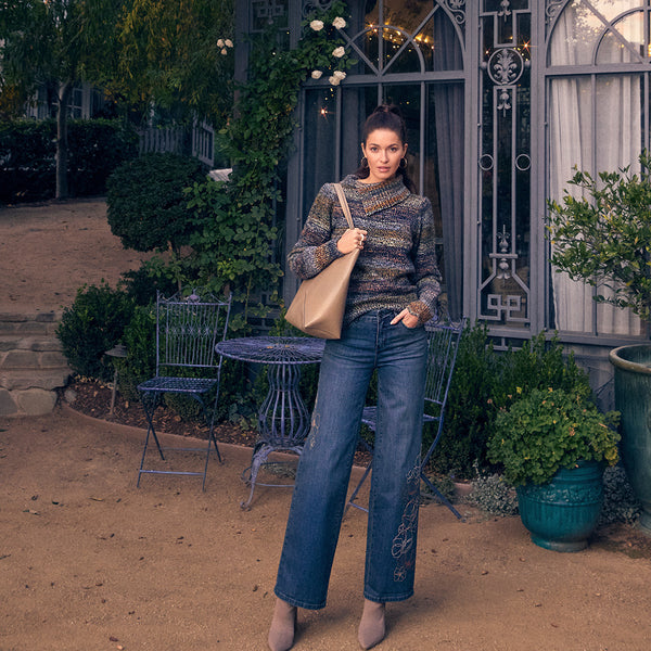 FDJ - STATEMENT DENIM - CHRISTINA EMBROIDERED WIDE LEG JEAN - 5346779