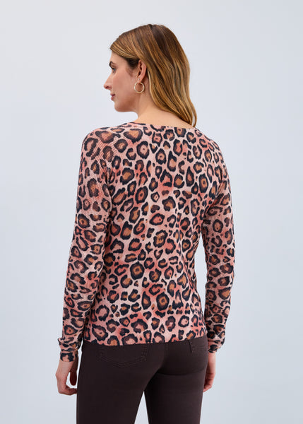 FDJ -LIGHT LEOPARD POINTELLE SWEATER - 1542314