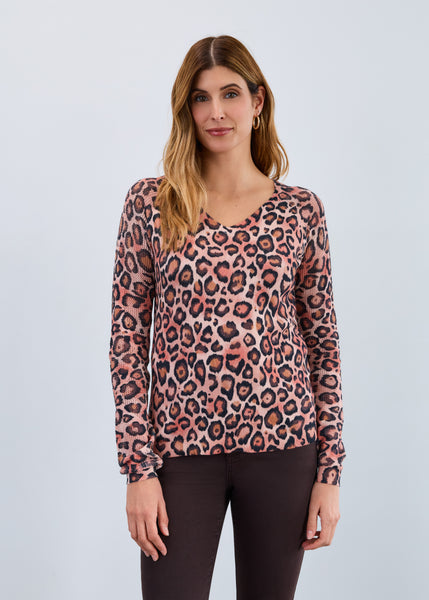 FDJ -LIGHT LEOPARD POINTELLE SWEATER - 1542314