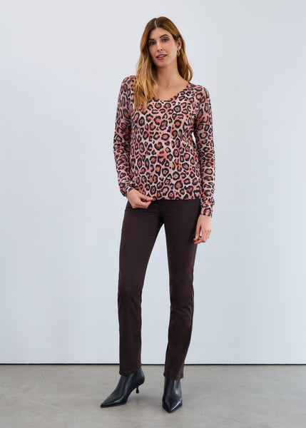 FDJ -LIGHT LEOPARD POINTELLE SWEATER - 1542314