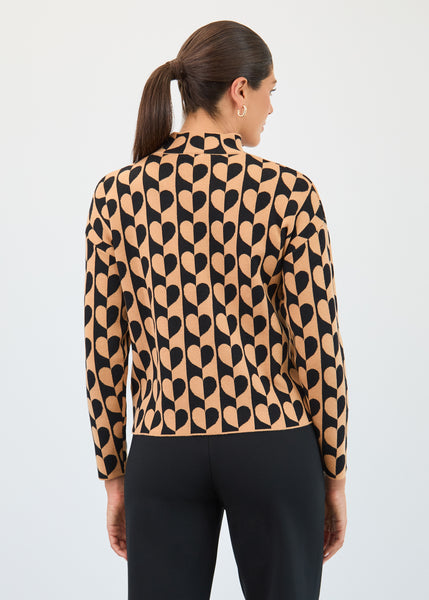 FDJ - LOVE JACQUARD MOCK NECK SWEATER - 1893578