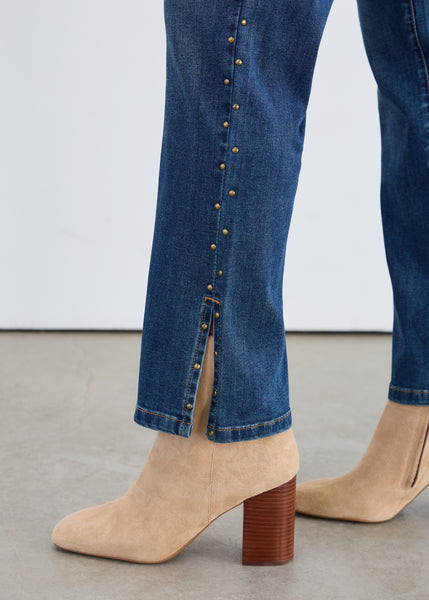 FDJ - STATEMENT DENIM- PULL-0N STRAIGHT ANKLE W/SIDE STUDS JEAN - 2477669