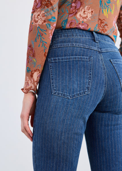 FDJ - STATEMENT DENIM - OLIVIA METALLIC PINSTRIPE STRAIGHT ANKLE JEAN - 2507779