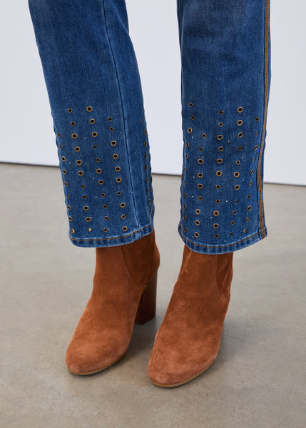FDJ - STATEMENT DENIM- OLIVIA BOOTCUT W/ METALLIC RIVET ACCENTS - 2884779