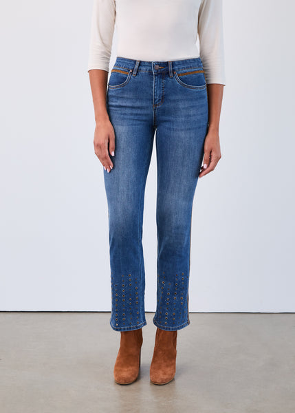 FDJ - STATEMENT DENIM- OLIVIA BOOTCUT W/ METALLIC RIVET ACCENTS - 2884779