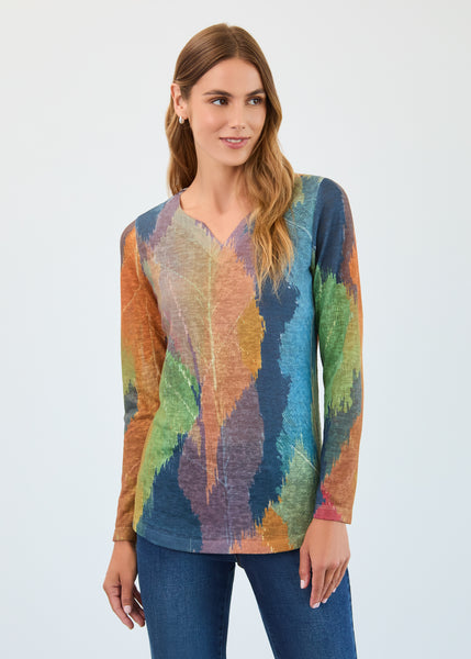 FDJ - MARA PRINT LONG SLEEVE TOP - 3089451- 2 Colours