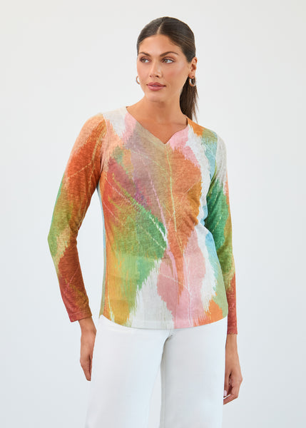 FDJ - MARA PRINT LONG SLEEVE TOP - 3089451- 2 Colours