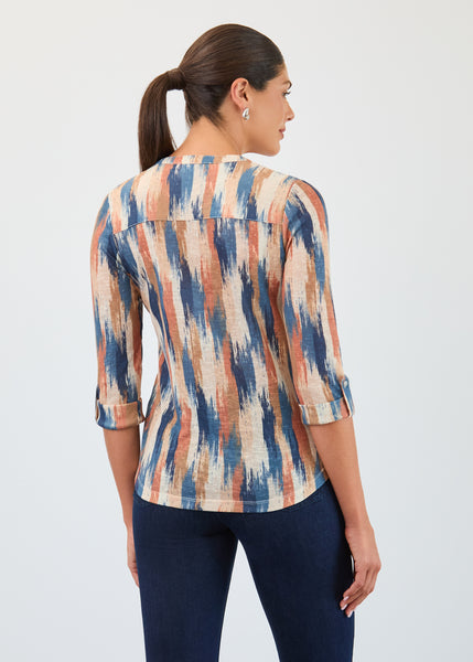 FDJ - CATALYST PRINT HENLEY TOP - 3103451