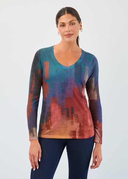 FDJ - EMBERS PRINT LONG SLEEVE TOP - 3332451