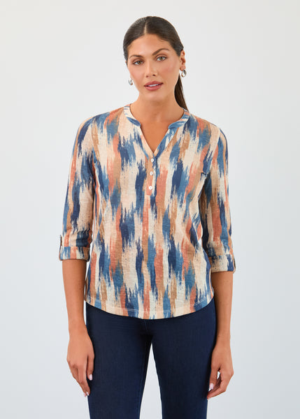 FDJ - CATALYST PRINT HENLEY TOP - 3103451