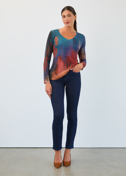 FDJ - EMBERS PRINT LONG SLEEVE TOP - 3332451