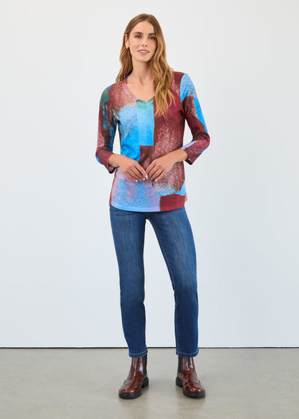 FDJ - BRICK LANE PRINT 3/4 SLEEVE TOP - 3677451