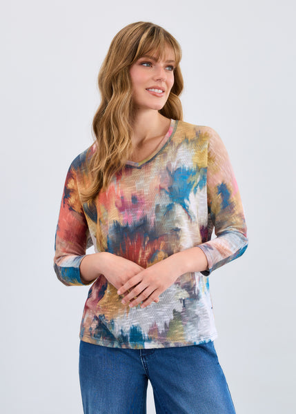 FDJ - FALL BOUQUET 3/4 SLEEVE TOP - 3705955