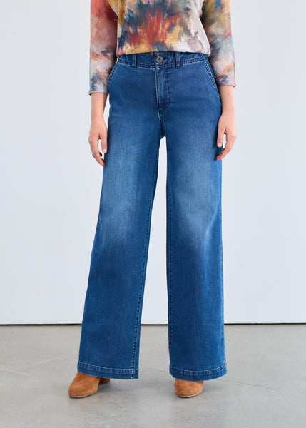 FDJ - LIGHTWEIGHT AUTHENTIC DENIM SUZANNE WIDE LEG TROUSER - 6894843