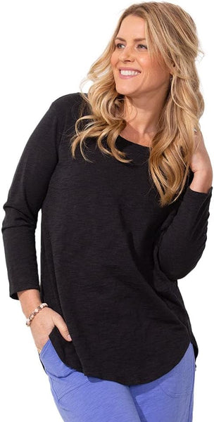 ESCAPE - HI LO  COTTON JERSEY - 3/4 SLEEVE TEE - E10004 - 4 Colours