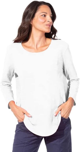 ESCAPE - HI LO  COTTON JERSEY - 3/4 SLEEVE TEE - E10004 - 4 Colours