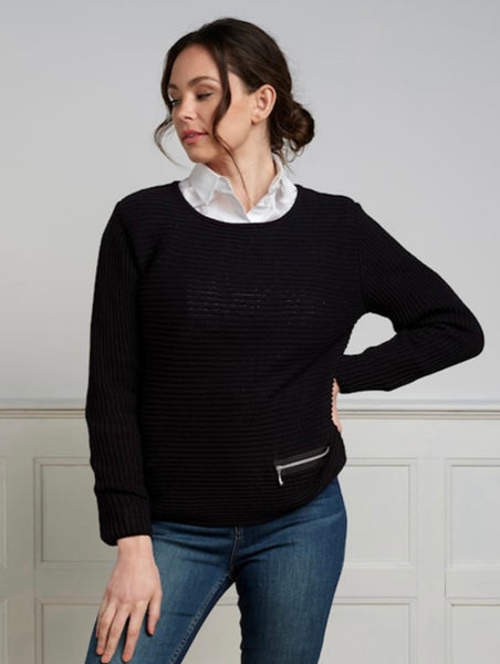 SKOVHUUS - ORGANIC COTTON RIB W/ ZIP DETAIL SWEATER - 5353-  8 Colours
