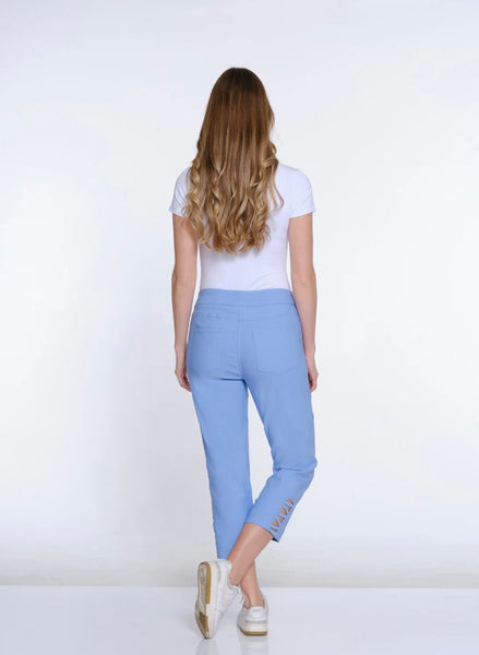 MULTIPLES / SLIMSATIONS - COMFORT WAIST ZIG ZAG HEM CROP - M44711PM