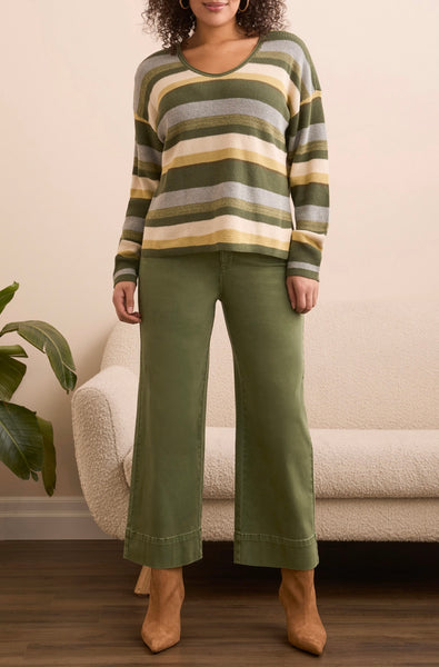 TRIBAL - MULTI STRIPE COTTON SWEATER - 2254O-576 - 3 Colours