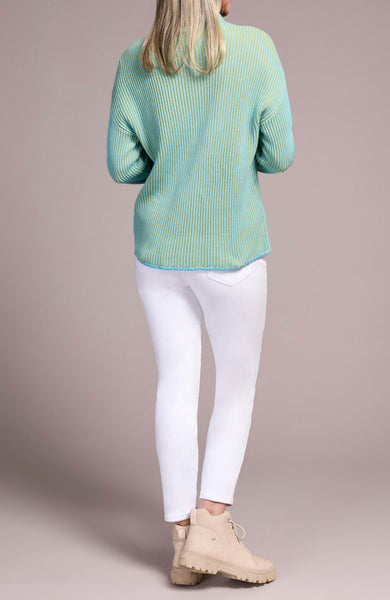 TRIBAL - FUNNEL NECK COTTON SWEATER - 2255O-576