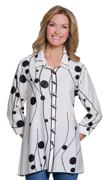 MULTIPLES - DOT PRINT SHIRT - M35306BM - 2 Colours