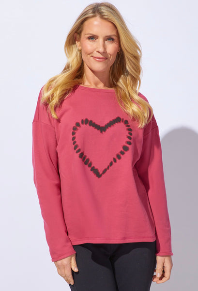 ESCAPE - SHIBORI FLEECE HEART PULLOVER - E44501