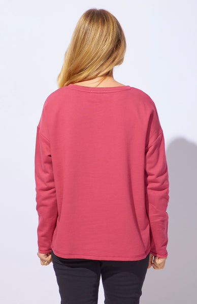 ESCAPE - SHIBORI FLEECE HEART PULLOVER - E44501