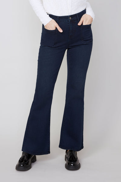 RENUAR - LUX DENIM FLARE LEG PETITE JEAN - R11019DP-E2141