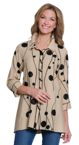 MULTIPLES - DOT PRINT SHIRT - M35306BM - 2 Colours