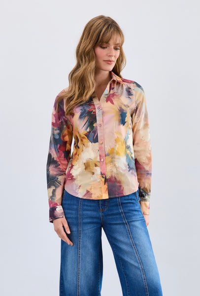 FDJ - MELANIE PRINT STRETCH POPLIN SHIRT - 7004623