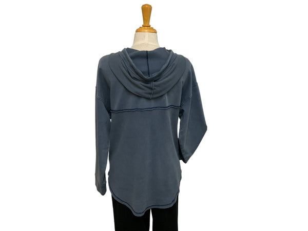 ESCAPE - MIXED TEXTURE HOODIE JACKET  - E26535 - 2 Colours