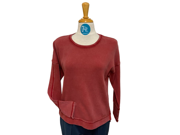 ESCAPE - WAFFLE KNIT BOXY CREW TOP - E26533