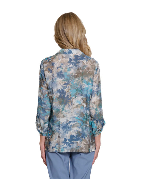 MULTIPLES - PRINTED CRINKLE SHIRT - M35404BM