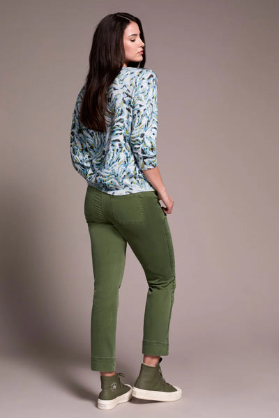 TRIBAL - SOFT YARN 3/4 SLEEVE SWEATER - 2175O-8169 - MIST BLUE