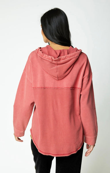 ESCAPE - MIXED TEXTURE HOODIE JACKET  - E26535 - 2 Colours