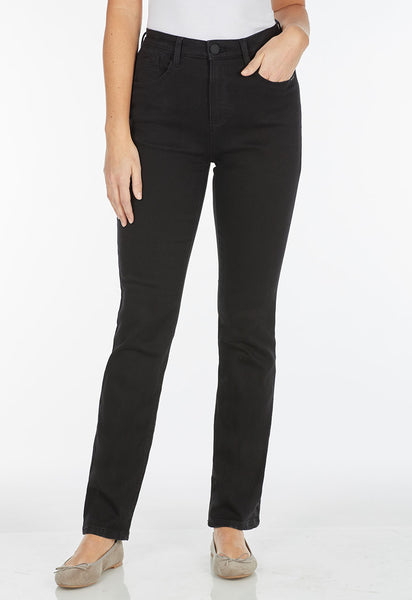 FDJ-PEGGY PETITE BLACK STRAIGHT LEG JEAN - 8875660