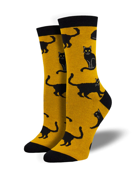 SOCKSMITH CREW SOCKS BAMBOO - BLACK CAT - 2 COLOURS
