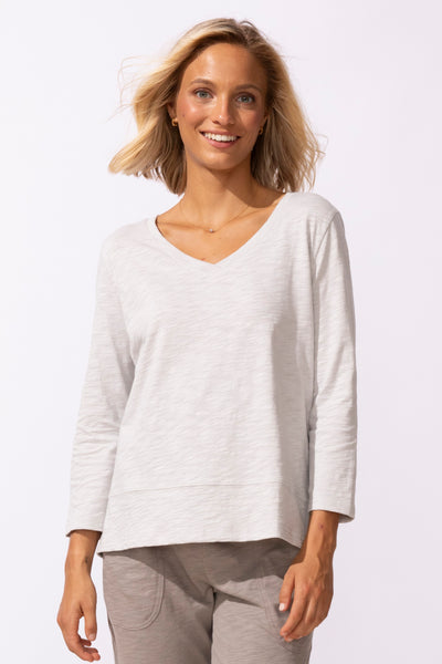 ESCAPE - EASY V NECK 3/4 SLEEVES COTTON TEE - 10041 - 8 Colours