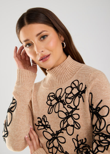 FDJ - EMBROIDERY EMBELLISHED SWEATER - 1035704