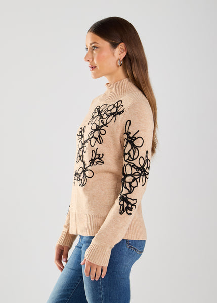 FDJ - EMBROIDERY EMBELLISHED SWEATER - 1035704