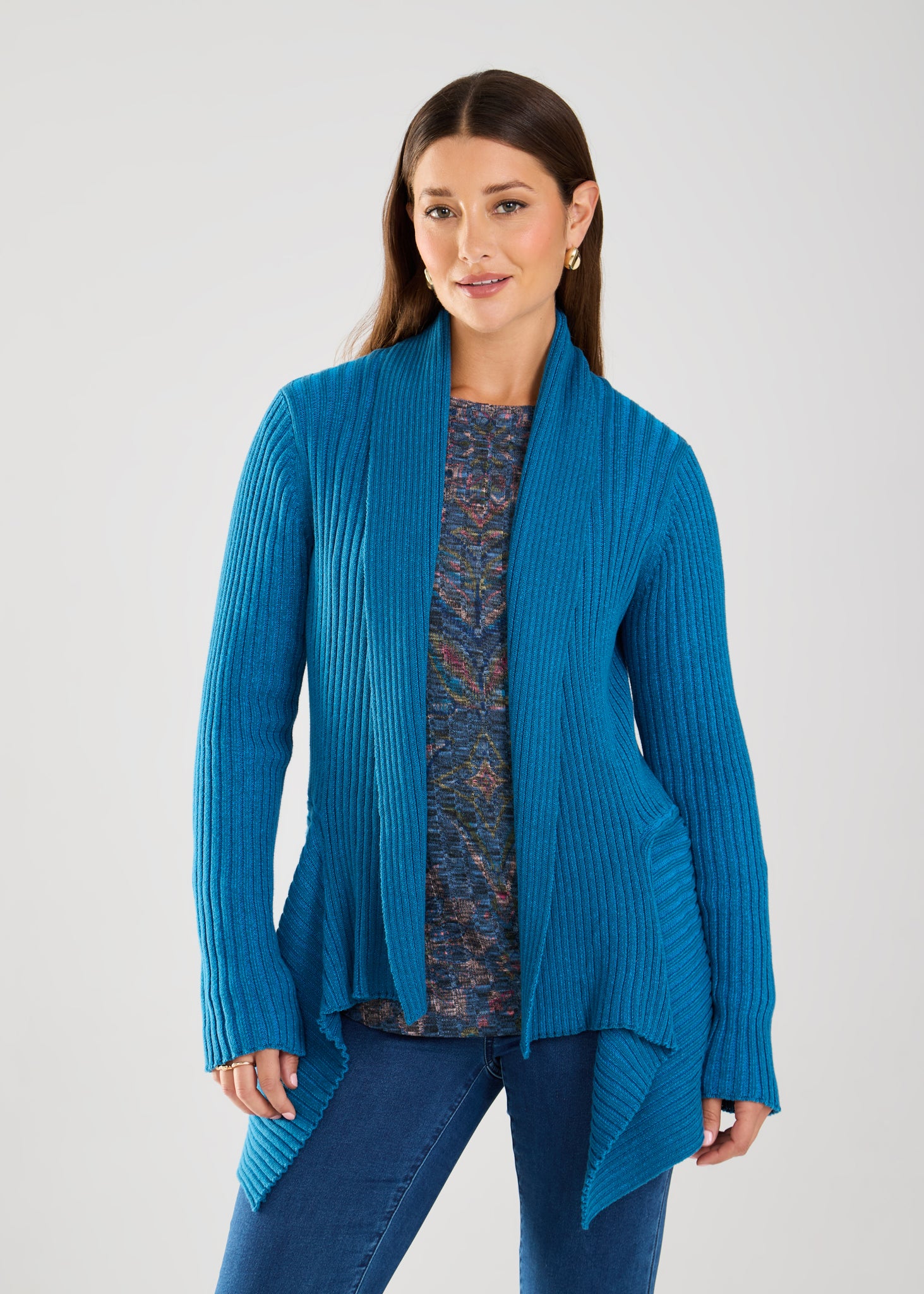 FDJ - LONG SLEEVE TWO TONE CARDIGAN -1036314 - 3 Colours