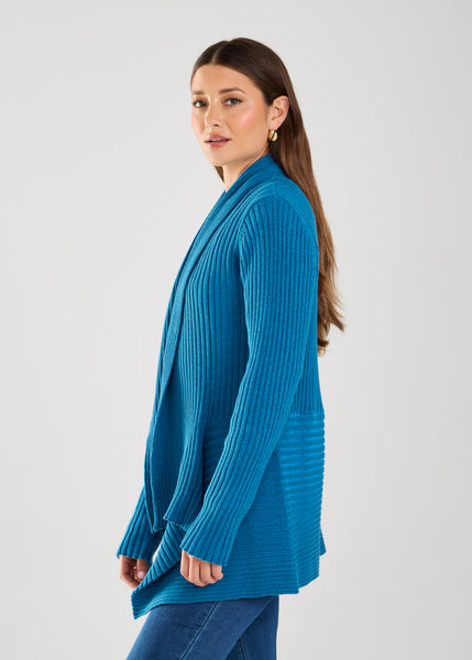 FDJ - LONG SLEEVE TWO TONE CARDIGAN -1036314 - 3 Colours