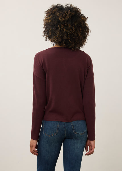FDJ - NOTCH NECK RIB SLEEVE SWEATER - 1056212- 3 Colours