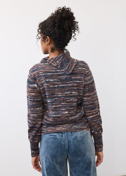 FDJ - BOUCLE SPACE DYE ENVELOPE COLLAR SWEATER - 1085874