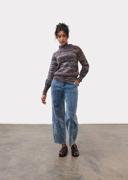 FDJ - BOUCLE SPACE DYE ENVELOPE COLLAR SWEATER - 1085874