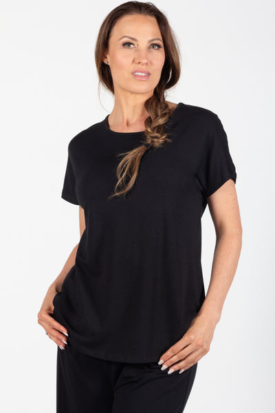 PURE ESSENCE - BAMBOO S/S CAP SLEEVE TOP - 112-4829